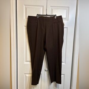 xxxNWT Talbots Plus Curvy Pants Brown Size 20W Stretch Chino Elastic On Back W